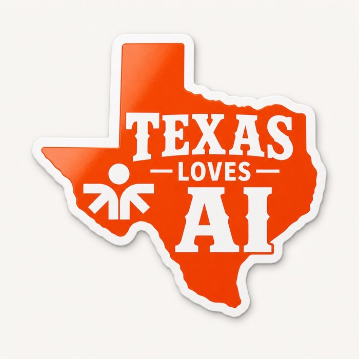 AITX Texas loves AI sticker